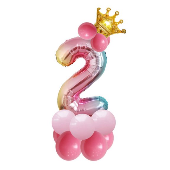 Large 0-9 Number Balloons Crown Big Digit Foil Mylar Balloons for Baby Shower Wedding DIY Balloons Party Decoration Birthday Party Foil Ballons 32 Inch Digital