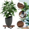 thumbnail image 4 of Soporte con ruedas para plantas Yangbaga de madera de 30 cm, paquete de 2, 4 of 6
