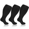 thumbnail image 7 of Hengguang 3 Pairs Plus Size Compression Socks for Women & Men, 20-30 mmHg Wide Calf Extra Large Knee High Flight Socks Compression Stockings, 4XL, 7 of 7
