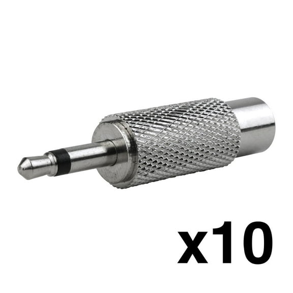 Construct Pro RCA Female to 1/8” Male Adaptors (10 Pack)