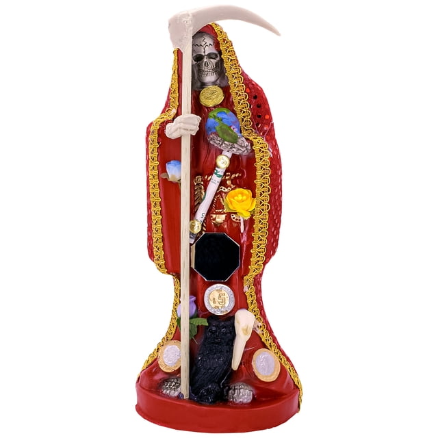 Santa Muerte Roja 30 Cm Amor Y Proteccion Vestida + Libro