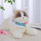 thumbnail image 2 of Pañuelo de crochet de un color, collar de punto para mascotas con perla, collar de gato suave, pañuelo para perro, hecho a mano, lindo y ligero collar con babero para mascotas, disfraz de mascota, 2 of 5