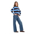 thumbnail image 3 of Forever 21 Women's Blue & Brown Preppy Sweater, Rugby Stripe Design for Cozy Fall Layering, XL, 3 of 6