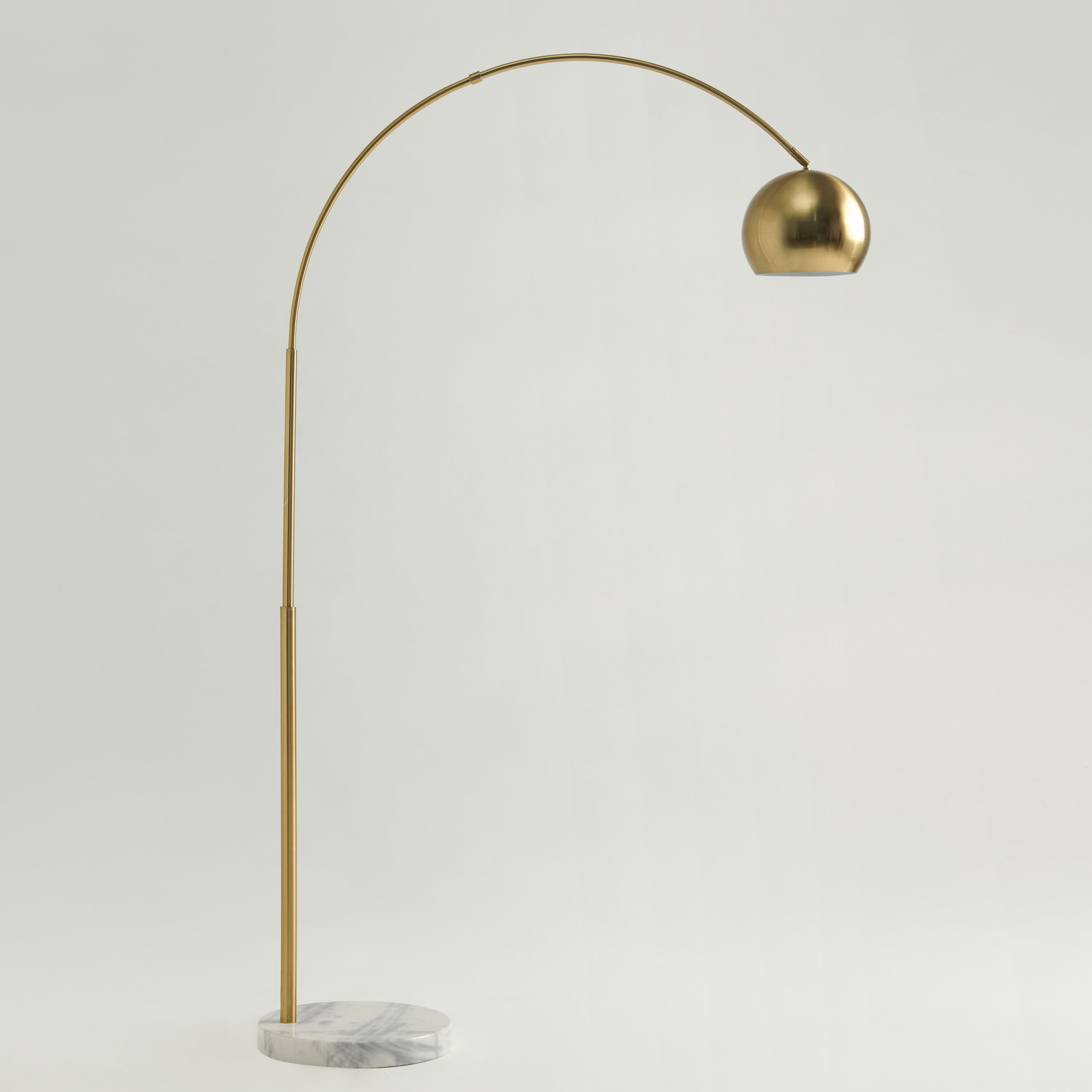 Brightech Olivia Floor Lamp, Arc Lamp for Living Rooms, Standing Lamp With LED Light Bulbs for Bedroom Reading, Great Living Room Décor, Tall Lamp for Offices – Brass/Gold
