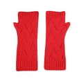 thumbnail image 3 of SGFCWSX Women's Thick 3 Piece Set Hat,Scarf Solid Color Touchscreen Gloves Winter Warm Hats Set Red Free Size, 3 of 5