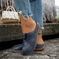 thumbnail image 3 of Mules Sandals for Women Thick Sot Sole Retro Hollow out Slip on Slides Casual Lightweight Nonslip Orthopedic Walking Shoes Blue Size 7.5, 3 of 7