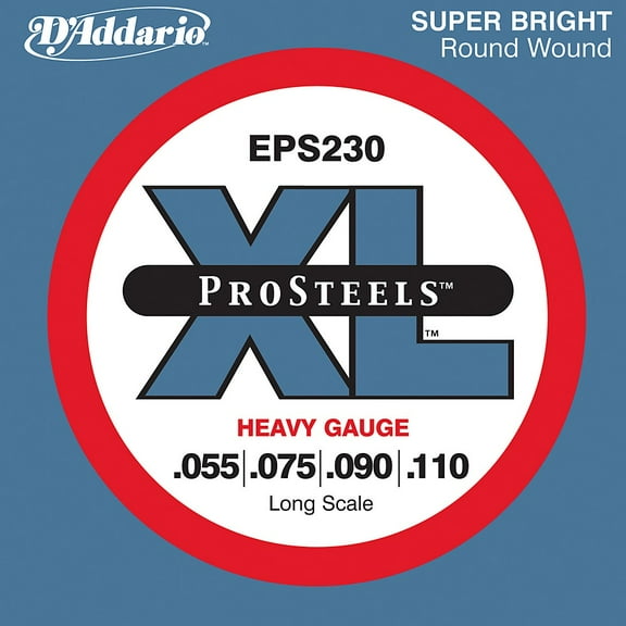 D'Addario EPS230 ProSteels Bass Guitar Strings, Heavy, 55-110, Long Scale