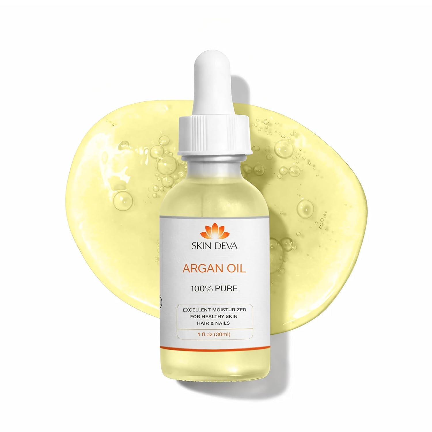 Skin Deva Argan Oil, Organic Hydrating Oil for Skin, Hair, and Nails, Nourishing and Antiaging - 1 oz
