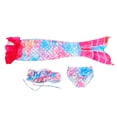 thumbnail image 4 of Traje de baño de cola de sirena para niños, trajes de baño de poliéster, conjunto de cola de sirena para niñas que nadan 120cm/47,2 pulgadas, 4 of 12