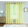 thumbnail image 1 of DecoSource Best Sheer Grommet Window Curtains Panels for Bedroom, Living Room, Kitchen, Kid's Room and Outdoors Durable Polyester-2 Pieces 54" W x 84, Yellow, 1 of 3