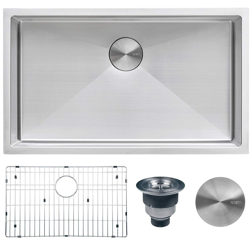 Ruvati Rvh7433 Gravena 33" Undermount Single Basin Stainless Steel