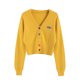 thumbnail image 1 of Camisa de punto para mujer, suelta, retro, de manga larga, con botones, suéter, abrigo de otoño, amarillo Eigraketly AP001150-02B, 1 of 7