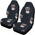thumbnail image 1 of ABPHQTO Juego de 2 fundas para asientos de coche con diseño de búho de dibujos animados divertidos, Protector universal para asientos delanteros de coche, apto para coche, SUV, sedán, camión, 1 of 3