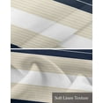 thumbnail image 6 of Navy Blue Beige Stripe Kitchen Valances for Windows Farmhouse Linen Window Valance Curtain for Living Room Window Treatment Modern Art Horizontal Striped Valance Rod Pocket Topper Drape, 60 x 18 Inch, 6 of 6