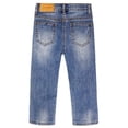 thumbnail image 2 of KIDSCOOL SPACE Baby Girl Boy Jeans,Little Kid Elastic Band Inside Ripped Denim Pants,Blue,12-18 Months, 2 of 8