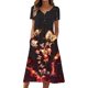 thumbnail image 1 of Vestido Gibobby Mujer Casual de Playa Verano Holgado Cuello Redondo Estampado Floral Manga Corta Mini, 1 of 5