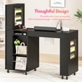 thumbnail image 6 of Advwin Modern Manicure Table with RGB Light Display Cabinets, Built-in Dust Collector, Lockable Wheels, Wrist Rest & Ample Storage, Beauty Nail Salon Home Workstation, Black, 6 of 12