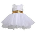 thumbnail image 1 of Robe de Cérémonie pour Tout-Petites Filles, Paillettes, Nœud, Dos Nu, Princesse, Robes de Fête, 1 of 3