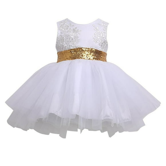 Robe Formelle pour Filles Tout-Petits Robe de Princesse à Paillettes Nœud Dos Nu pour Fête