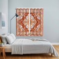 thumbnail image 4 of Orange Red Boho Kitchen Curtains 84 Inch Length, Ethnic Geometric Middle Century Art Grommet Top Bedroom Living Room Curtains, Light Filtering Cafe Curtain Drapes 2 Panels Set 104''x84'', 4 of 9