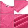 thumbnail image 5 of UVN Womens Summer Tops Short Sleeve V Neck Blouses Ladies Casual Waffle Knit Trendy Tunic Shirts, 5 of 8