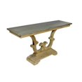 thumbnail image 2 of Manhattan Beach Arch Solid Wood Console Table in Natural with Zinc Top, 2 of 3