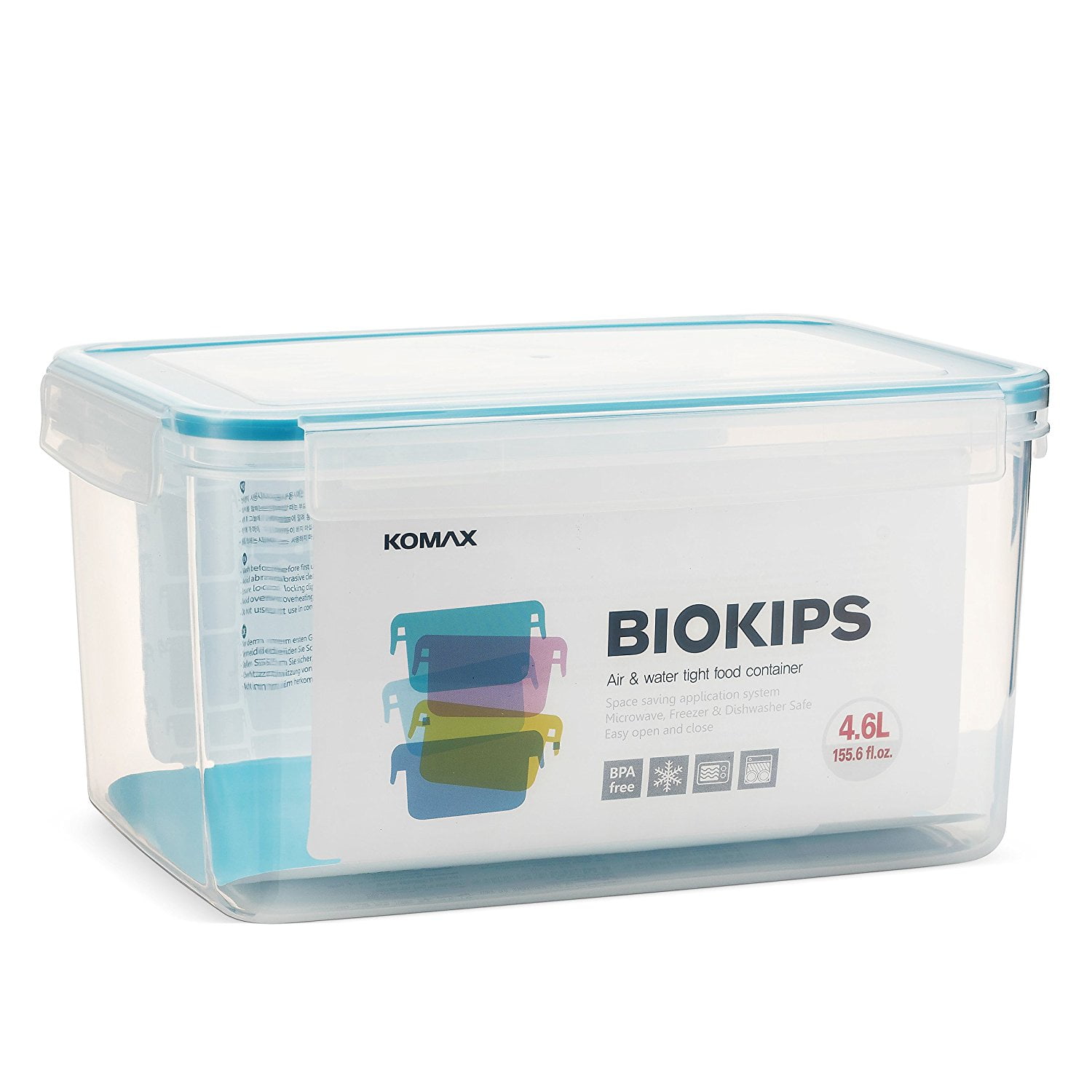 Komax Biokips Large Food Storage Container 155oz Set Of 2 Airtight Leakproof With Locking Lids Bpa Free Plastic Microwave Freezer And