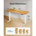 thumbnail image 5 of Kyspho 60" x 24" One Piece Electric Standing Desk, Height Adjustable Computer Desk with 4 Height Memory Settings, Sit Stand up Desk for Home Office, Light Brown, 5 of 7