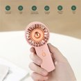 thumbnail image 4 of Fan Adjustable Portable Hand Type 500mAh 2.4W Fans Indoor Meeting Room Library Learning Cooling Equipment with Night Light Pink, 4 of 9