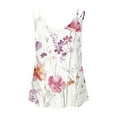 thumbnail image 5 of Tmtolofot 2024 Womens Summer Tank Tops Floral Print Top Women Thin Spaghetti Straps Sexy Pleated T-Shirts Sleeveless Vest Women's Round Neck T Shirts,2_Multicolor,Large, 5 of 5
