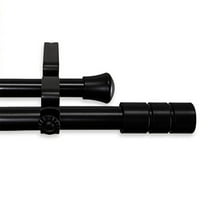Theo 13/16" Double Curtain Rod-Color:Black,Size:120-170"