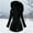 Black, variant on Winter Women's Long Sleeve Zipper Casual Hooded Padded Jackets with Pockets, Comfy Thicken Thermal Outerwears with Elastic Waist,Black,L