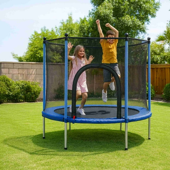 Trampolín Infantil Yei Bandi 55 Pulgadas Con Malla De Seguridad Acero Reforzado Para Niños