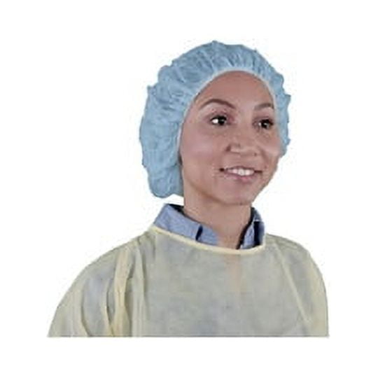 Keystone Safety® 21" Blue Latex Free Polypropylene Surgical Bouffant Cap, 100/Bag