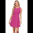 thumbnail image 2 of Vestido Mini de Fiesta Sin Mangas con Cuello Redondo, Color Rojo Rosa XL, 2 of 6