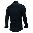 thumbnail image 3 of Men's Cotton Long Sleeve Military Button Down Shirts Cargo Work Shirt, 3 of 4