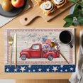 thumbnail image 2 of Placemats Set of 8, Independence Day Woven Placemat, Linen Place Mats for Kitchen/Dining Tables, 4th of July Red Truck Flag Wooden Washable Table Mats for Party, 2 of 8