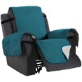 thumbnail image 1 of Recliner Cover Reversible Sofa Slipcover Furniture Protector Water Resistant 2 Inch Wide Elastic Straps Recliner Chair Cover Pets Kids Fit Sitting Width Up to 22" (Recliner, Dark Teal/Beige), 1 of 7