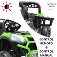 thumbnail image 2 of Montable Eléctrico para Niños 4x2 con Luces Delanteras Puertas Volante con Sonido Bluetooth Batería 12V desde 3 Años hasta 30 kg - Verde, 2 of 7