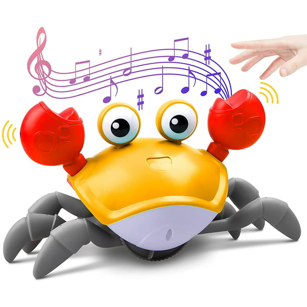 Visland Crawling Crab Baby Toy with Music and LED Light Up for Kids,  Toddler Interactive Learning Development Toy with Automatically Avoid  Obstacles, 