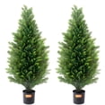 thumbnail image 1 of Árbol topiario artificial de cedro VEVOR de 36 cm con hojas adicionales, 2 unidades, 1 of 9