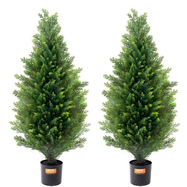 Árbol topiario artificial de cedro VEVOR de 36 cm con hojas adicionales, 2 unidades