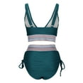 thumbnail image 5 of Otvok 2025 Ladies High Waisted Drawstring Pleated Adjustable Conservative Swimsuit Split Set, 5 of 6