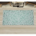 thumbnail image 1 of Modern Decorative Rug, Geometric Themed Design Squares by Bars Simplistic Striped Look Pattern, Quality Carpet for Bedroom Dorm and Living Room, 6 Sizes, Almond Green, by Ambesonne, 1 of 1