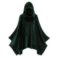 thumbnail image 5 of UJNDER Women's Hooded Cape Coat Solid Color Style Halloween Green S, 5 of 7