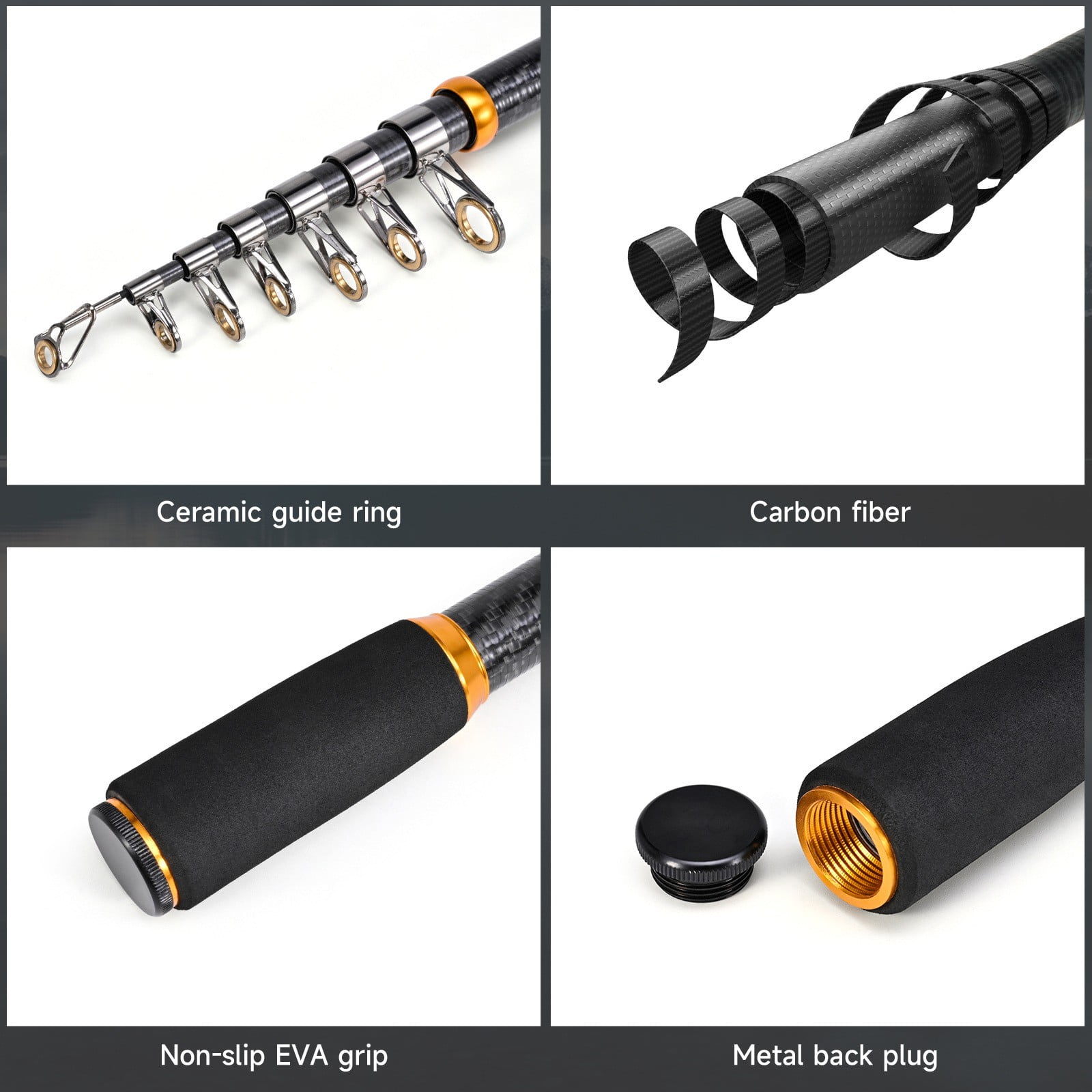 Spinning Fishing Rod Telescopic Carbon Fiber Casting Rod High Sensitive Fast Rod