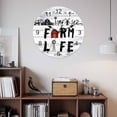 thumbnail image 2 of Wall Clock Farm Life Clocks PVC Silent Non-Ticking Battery Operated Decorative Farmhouse Barn Windmill Cow Chicken Tractor Wood Round Clock for Home Living Room Kitchen Bedroom Wall Decor 14 Inch, 2 of 9