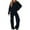 Navy, variant on Wlynlyn 2 Piece Sets for Women Long Sleeve Hooded Sweatshirts Wide Leg Cargo Pants Matching Sweatsuits