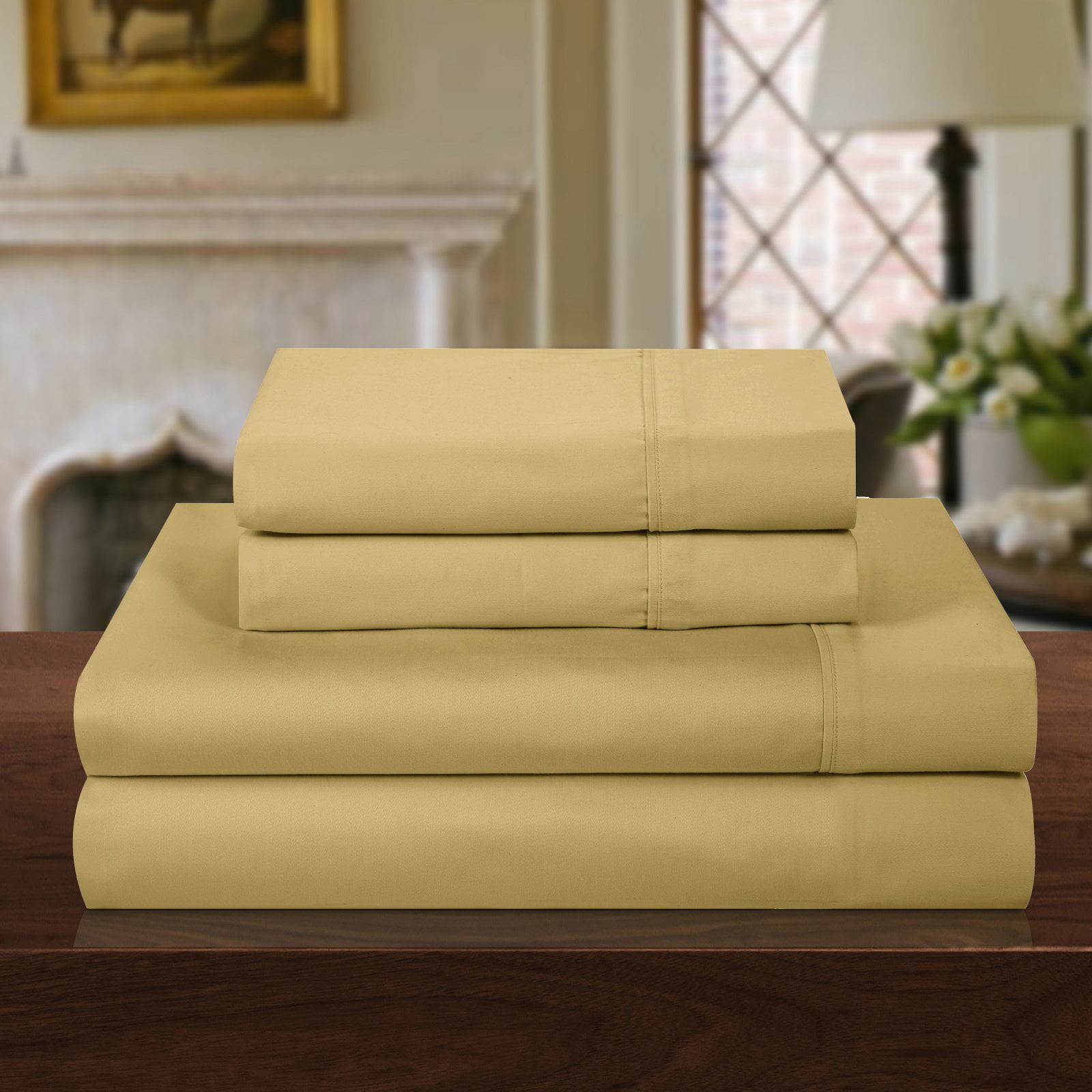 Chic Home 1000 Thread Count 4 Piece Luxury Sheet Set Queen Solid White SS0660-507-AN