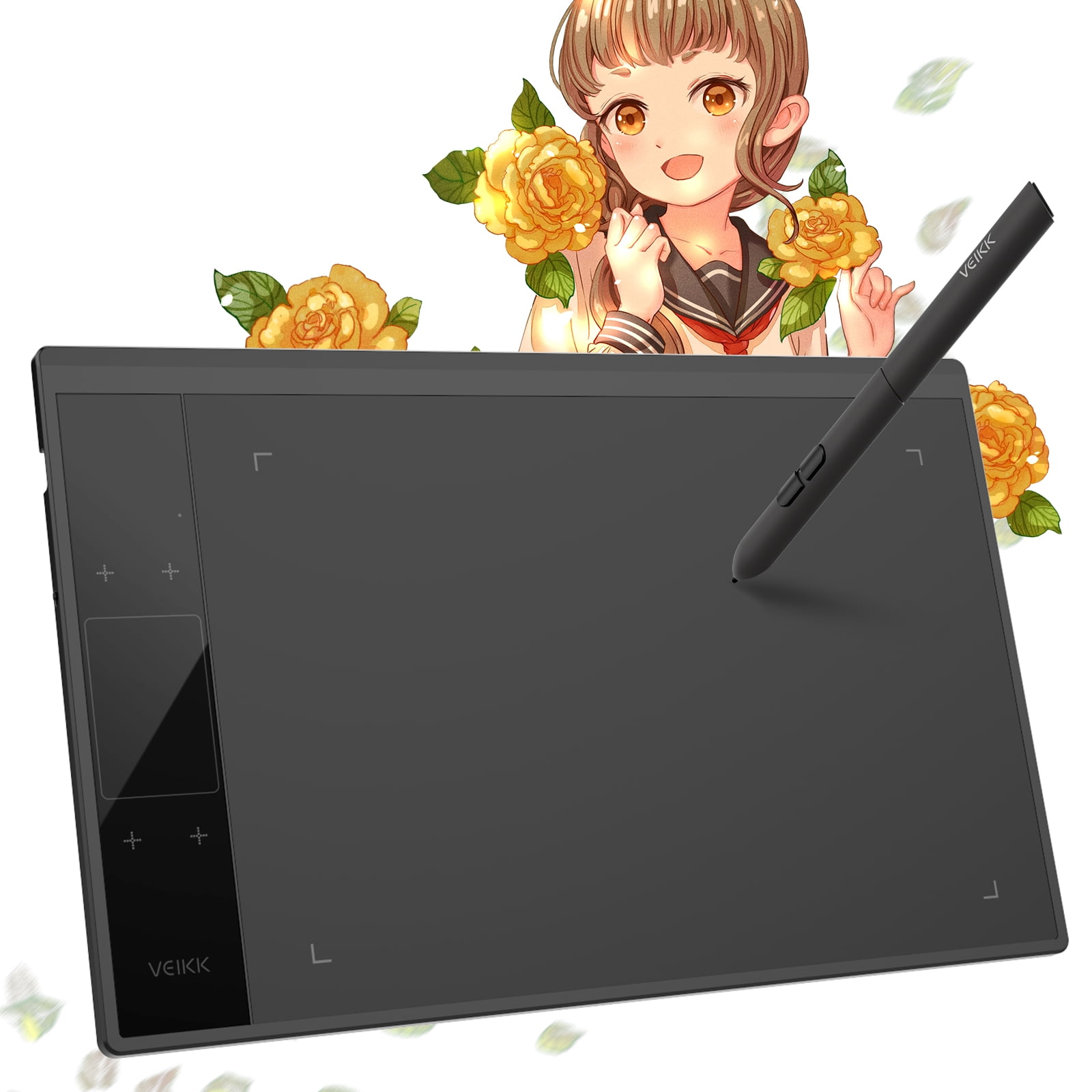 VEIKK A30 V2 Drawing Tablet 10x6 Inch Graphics Tablet with BatteryFree